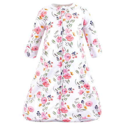 Hudson Baby Bebé Algodón Manga Larga Saco de Dormir Usable, Saco, Manta, Ramo Floral Manga Larga, 18-24 Meses