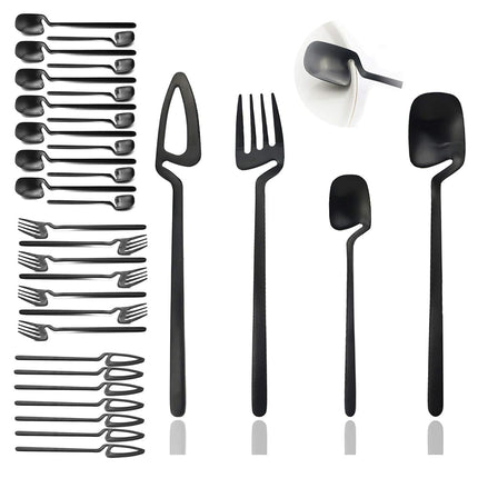 JASHII Flatware Set 32-piece Silverware Set Matte 