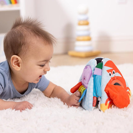 Melissa & Doug Ocean Tummy Time Triangle Infant Baby Toy, Soft Sensory Play with Textures, Mirror, Floor Toy for Newborns to Ages 6 Months, 11.5 x 8.1 x 1.25