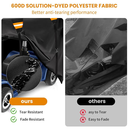 600D Mobility Scooter Cover Waterproof and UV-Resistant 196 x 74 x 119 cm