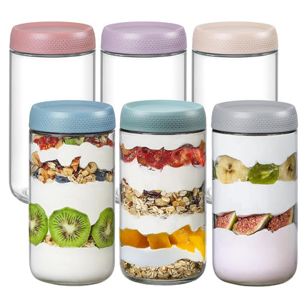 NETANY 6-pack 24oz Glass jars with Airtight Lids, 