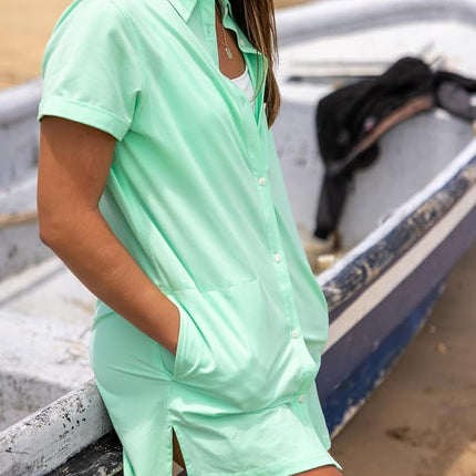 HUK Women's Kona Dress Lightweight, Quick-Dry Beach Cover-up, for Swim, Pool, and Vacation Wear Casual, Bermuda, XS