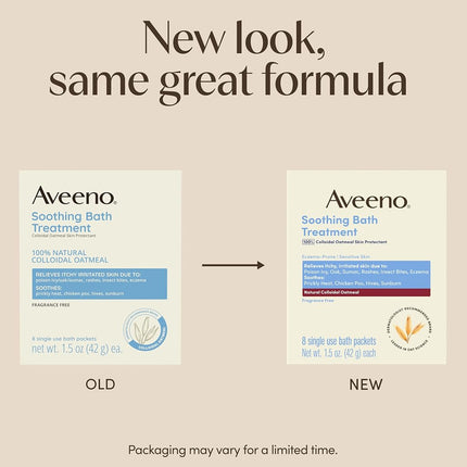 Aveeno Soothing Bath Treatment For Itchy, Irritated Skin, 8 Count
