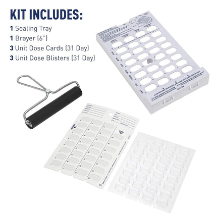 Ezy Dose 31 Day Disposable Pill or Vitamin Planner Starter Kit | Monthly Medication Organizer
