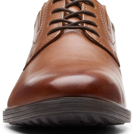 Clarks Men's Whiddon Plain Oxford, Dark Tan Leather, 7.5 UK