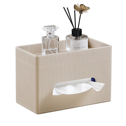 Cretkhp Rectangular Tissue Box Cover with Storage 