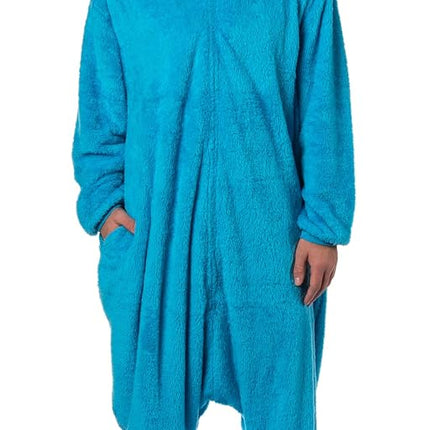 Sesame Street Unisex Costume Union Suit One Piece Pajama Outfit, Adult Cookie Monster, XX-Large-3X-Large