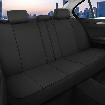 CAROMOP Waterproof Car Seat Cover Full Seats, Neoprene Seat Covers for Cars,Split Bench Compatible Car Interior Covers, Universal Fit Most Car Sedan Truck SUV(Black)