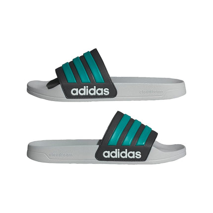 adidas Unisex Adilette Shower Slides Core Black/Pure Teal/Grey Two 17 UK 53 EU
