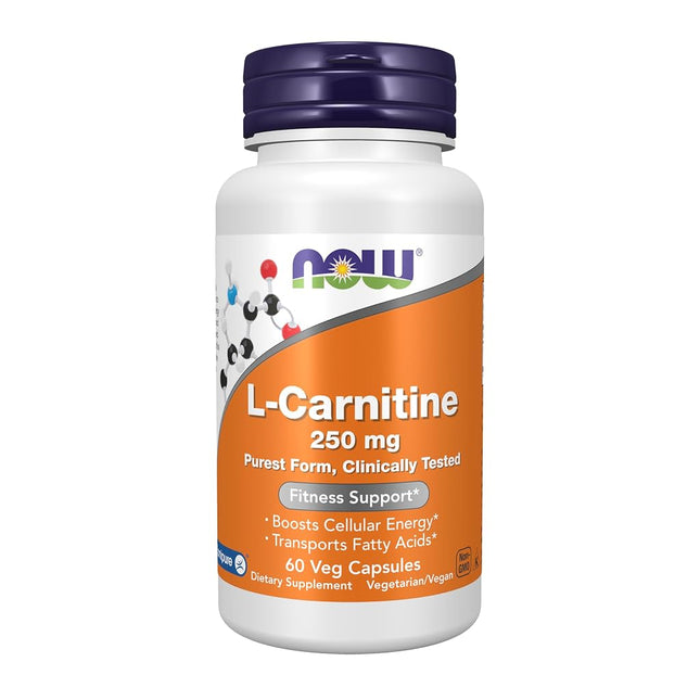 NOW L-Carnitine 250 mg Tartrate-L-Carnipure, 60 Capsules