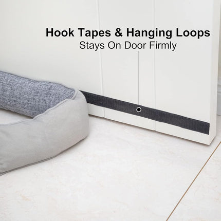 Marwood Under Door Draught Excluder 122cm Wind Stopper for Door & Window, Weighted French Air Door Draft Stopper Front Door Snake Noise Blocker for Bottom of Door with Hanging Loops - Grey 48"