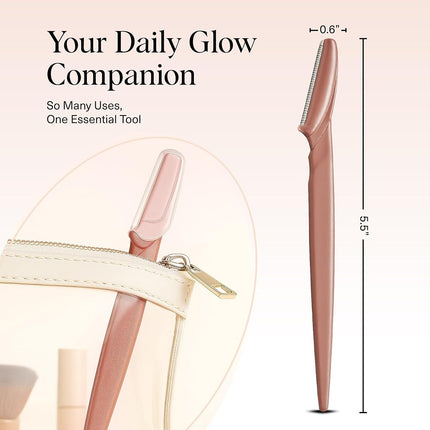 Kitsch Dermaplaning Tool - Face Razors for Women and Men, Eyebrow Trimmer and Face Shaver, Facial Hair Removal for Women and Men, Dermaplane Razor - 6pc Terracotta