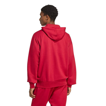 adidas mens Essentials Feelcozy Fleece Hoodie, Maroon/White, S