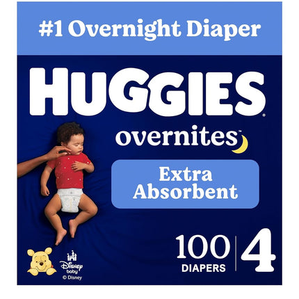 Huggies Overnight Diapers Size 4 (22-37 lbs), 100 