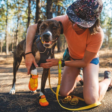 RUFFWEAR Summit Trex Dog Shoes, XXXSmall Pet Boots & Pet Running Shoes, Dog Walking Boots for Hiking, Outdoor Animal Paw Covers, Non Slip Booties for Dogs, Size XXXS, Sunrise Yellow (Pair)