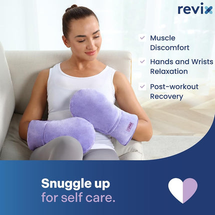 REVIX Microwavable Heating Mittens for Hand and Fingers, Heated Hands Mitts Warmers 1 Pair, Unscented Hand Muff