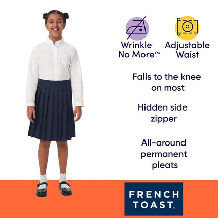 French Toast Girls' Pleated Skirt, Navy, 12.5 Plus