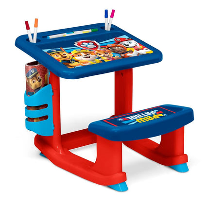 Delta Children PAW Patrol Draw and Play Desk Includes 10 Markers and Coloring Book, Blue