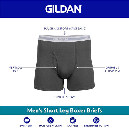 Gildan Men's Boxer Shorts with Short Legs, Multipack Retro Shorts (Pack of 5), Blue Mixed (Pack of 5), S