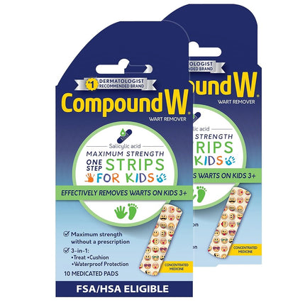 Compound W One Step Medicated Strips For Kids | Wa