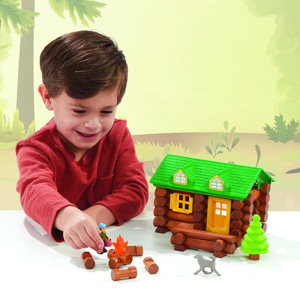 Basic Fun Lincoln Logs | On The Trail Building Set | Educational Toys for Kids, 59 Piece STEM Learning Kit, Engineering Construction for Kids Aged 8 00821