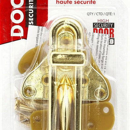 Prime-Line U 11315 Swing Bar Door Guard with High Security Auxiliary Lock, Brass Finish (Single Pack)