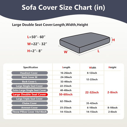 Yoovat Magic Sofa Covers Magic Sofa Couch Covers 2024 New Wear-Resistant Universal Sofa Cover Stretch for Sectional Slipcovers (Texture-Sea Blue,Large Double Seat Cover)