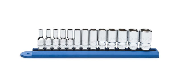 GearWrench 80304S 13-Piece 1/4-Inch Drive 6-Point Mid Length Socket Set Metric