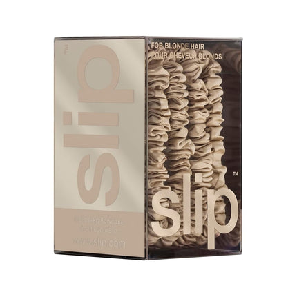 Slip Silk Hair Ties, Blonde Skinny Scrunchies, Set of 4 | Anti-Damage