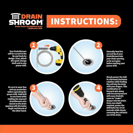DrainShroom Matte Black Drain Snake, 36 Inch