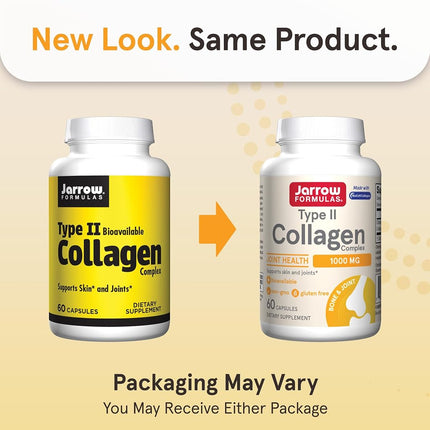 Jarrow Formulas Type 2 Collagen, Supports Skin and Joints, 500 mg, 60 Caps