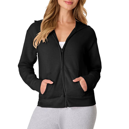 Hanes womensO4637Women's Fleece Full Zip Hood Long