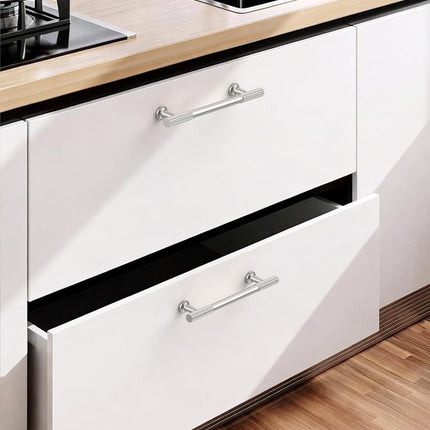 Coinkoly 10 Pack 5''(128mm) Brushed Satin Nickel Cabinet Pulls Kitchen Brushed Nickel Cabinet Handles for Cabinets Drawer Pulls Dresser Hardware for Cupboard CK0083