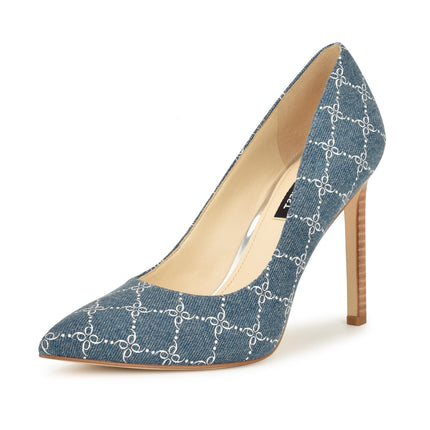 Nine West Women's Tatiana Pump, Denim Blue Logo 42