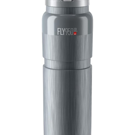 ELITE Fly MTB Water Bottle Grey – Ultra Lightweight Mountain Bike Cycling Bottle with Dust Cap – 950ml – For Trail Riding, XC & Enduro