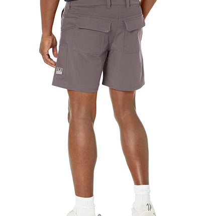 HUK Men's Standard Next Level 7", Quick-Drying Fishing Shorts, Iron, Large
