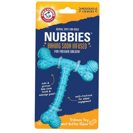 Arm & Hammer Ora-Play T-Bone Dental Chew Toy for Dogs Best Dog Chew Toy for Moderate Chewers Reduces Plaque & Tartar Buildup Without Brushing, Peanut Butter Flavor (Pack of 24)