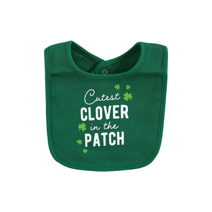 Hudson Baby Unisex Baby Cotton Bib and Sock Set, Cutest Clover, One Size
