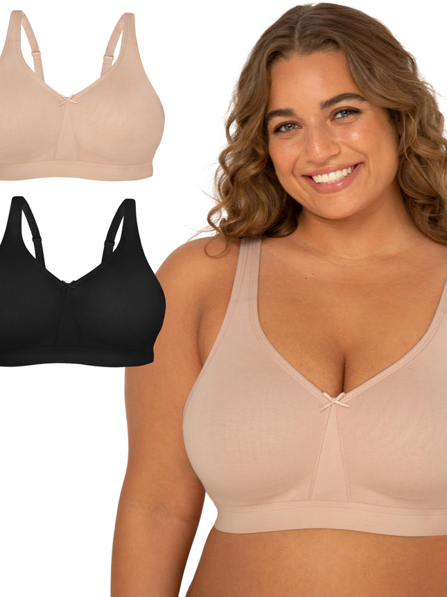 Fruit of The Loom Women's Plus Size Wireless Cotto