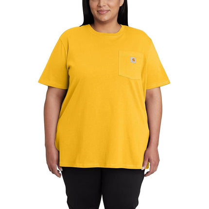 Carhartt Women's Loose Fit Heavyweight Short-Sleeve Pocket T-Shirt, Honeycomb Heather, 1X