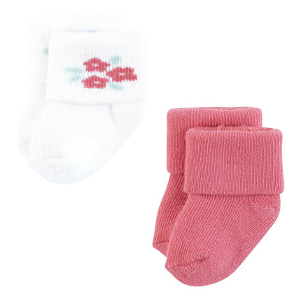 Hudson Baby Unisex Baby Cotton Rich Newborn and Terry Socks, Tiny Flowers, 0-6 Months, Tiny Flowers, 0-6 Months