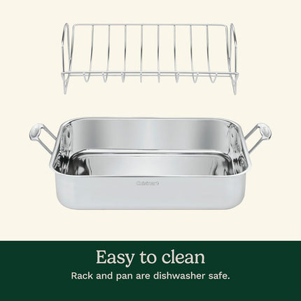 CUISINART 7117-16UR Chef's Classic Stainless 16-Inch Rectangular Roaster with Rack