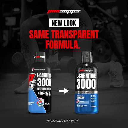 ProSupps L-Carnitine 3000 Liquid Fat Burner, Stimulant Free Metabolic Enhancer, 31 Servings (Blue Razz Flavor)