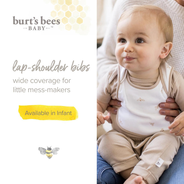 Burt’s Bees Baby Organic Baby Bibs – 100% Cotton Newborn Infant Bibs for Baby Boys & Girls