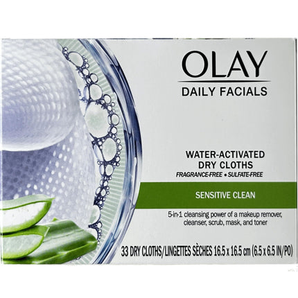 OLAY Daily Gentle Clean 4-in-1 Water Activated Cloths, 33 Ea (Pack of 3)