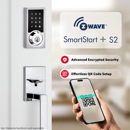 Kwikset 99180-011 HomeConnect 918 Contemporary in Polished Chrome Electronic Deadbolt