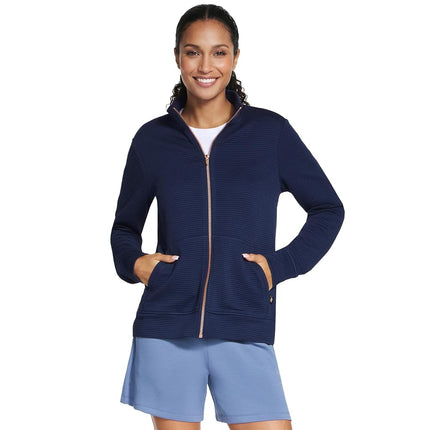 Skechers Women's Cozy Fit Ottoman Jacket, Blue, M