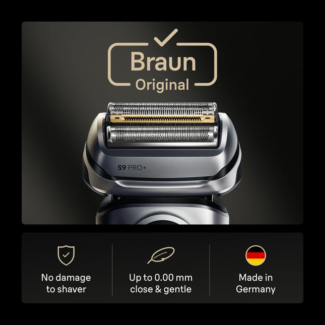 Braun Electric Shaver Head Replacement Part 94M Silver, Compatible with Series 9 Pro and Series 9 Electric Razors for Men