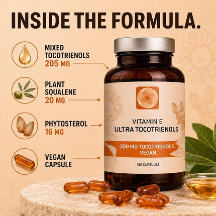 Kala Health Ultra Tocotrienol 200mg Vitamin E Vegan – All 4 tocotrienols - Alpha Tocotrienol + Beta Tocotrienol + Gamma Tocotrienol + Delta Tocotrienol – No Tocopherols - Unique Tocotrienol Complex (180)