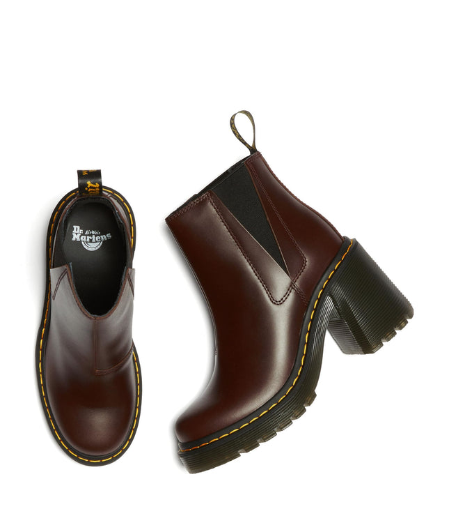 Botín de moda Spence de Dr. Martens para mujer, Marrón oscuro, 6 US